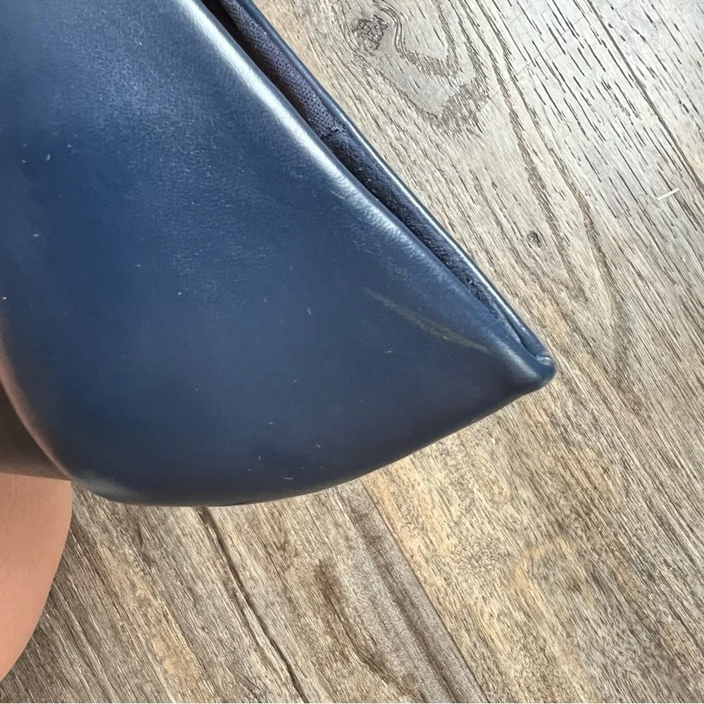 Mia Amore Navy Ivaa Slip-on Soft Toe Block Heel Memory Foam Pumps 8.5 NEW